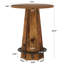 Table de pub ronde de 39,4 po de hauteur avec repose-pieds en métal, unité de bar industriel pour bistro