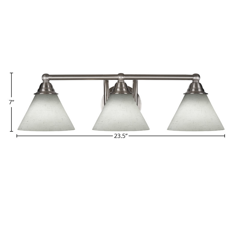 Michell 3-Light Bath Bar, White Muslin, Brushed Nickel