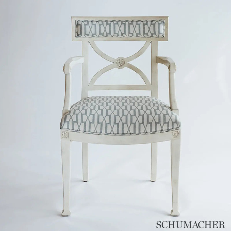 Tissu belvédère Schumacher x Veere Grenney, Bleu orpington