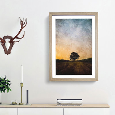 Lone Tree at Dusk - Picture Frame Graphic Art Print
