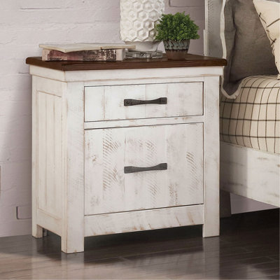 Table de chevet en bois massif vieilli 1Pc