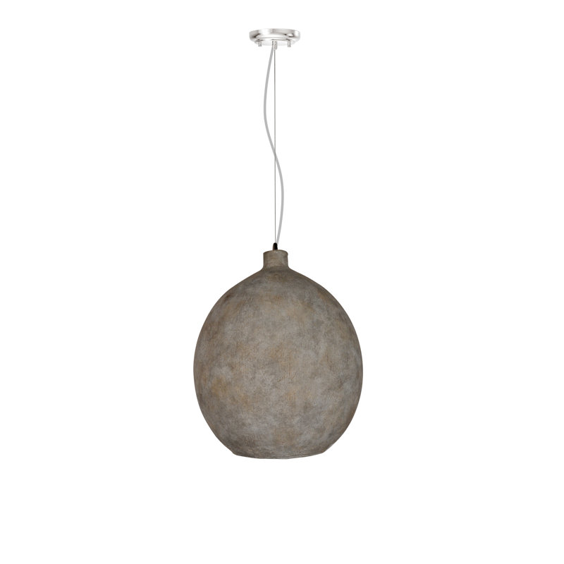 Alec Concrete Resin Pendant Light, Stone Gray