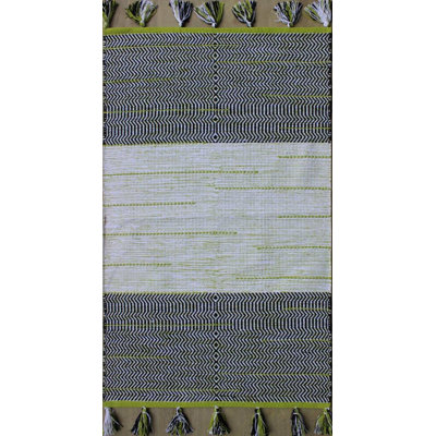 Tapis noir/vert tissé à la main Parker