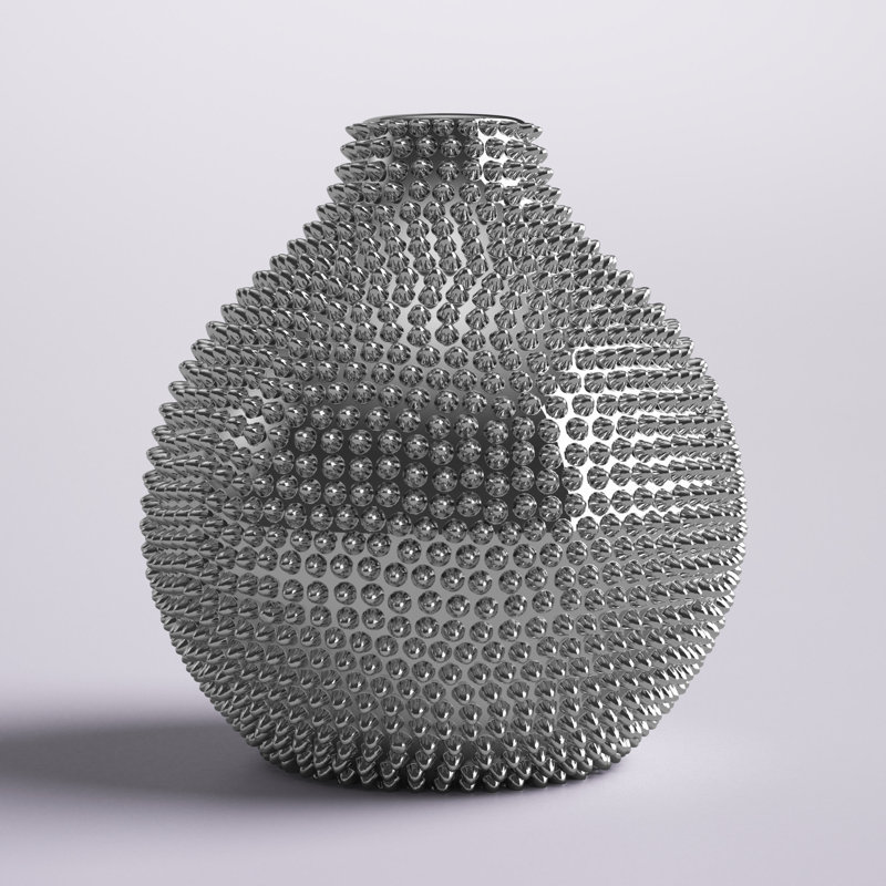 Dugg Table Vase, 10" H x 9.5" W x 9.5" D, Silver