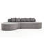 Canapé modulaire incurvé en L de 110,2 po x 62 po avec 5 coussins, siège profond, mousse à mémoire de forme haute densité, sans assemblage - gris clair-1869469349