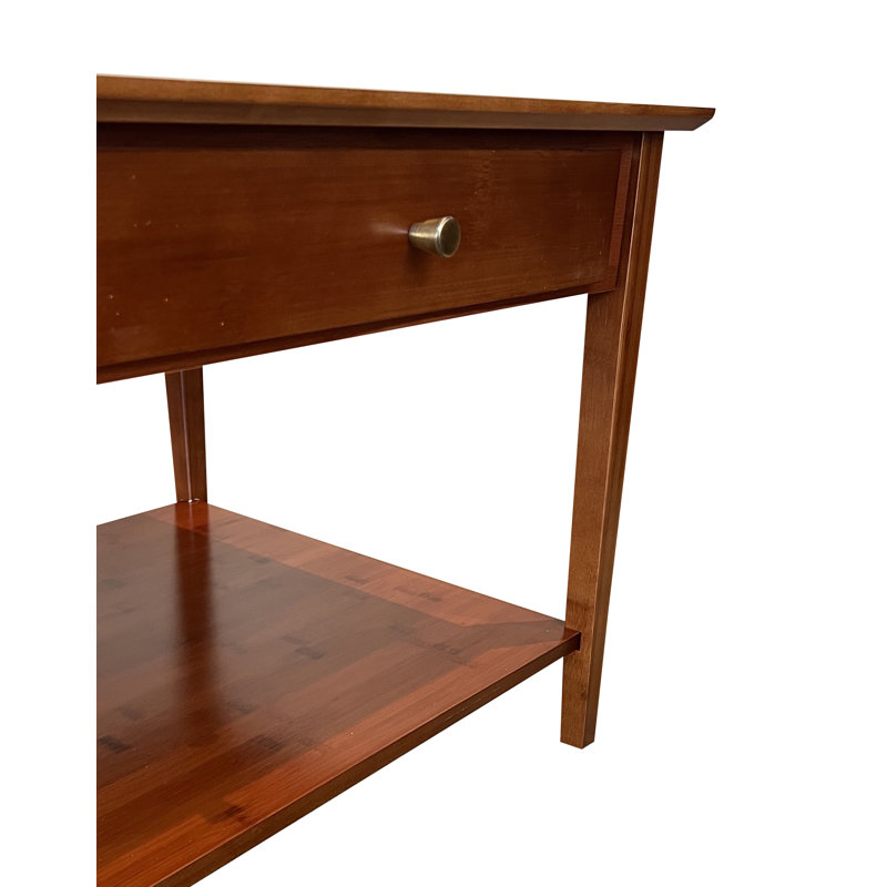 Table basse en bois massif avec rangement Amreece, Acajou