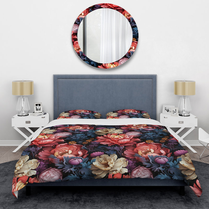 Ensemble de housse de couette Mystic Flora Moody, Housse de couette pour très grand lit et 2 très