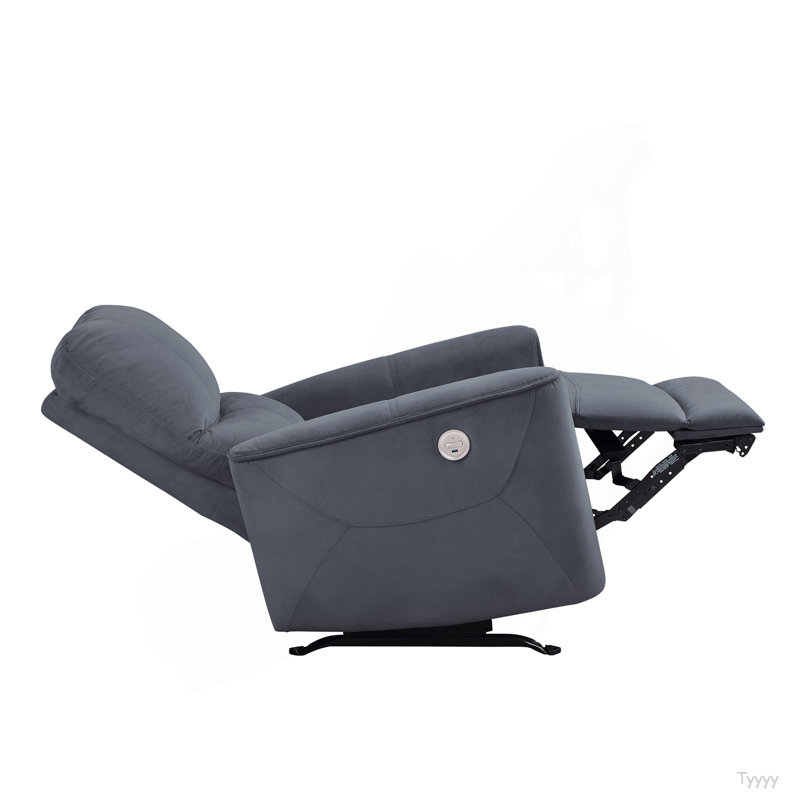 Modern Living Room 1Pc Power Rocker Reclining Chair Velvet Upholstery Solid Wood Frame Luxury Home Furniture