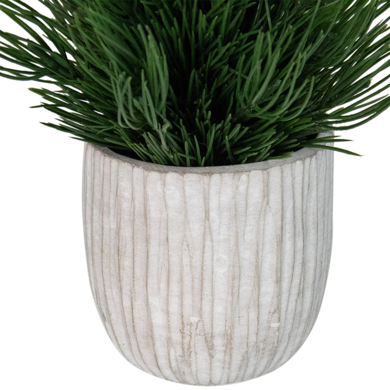 13.25" Mini Fir Artificial Tabletop Christmas Tree with Cement Base - Unlit