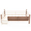 Grand lit sur pied beige avec bibliothèques de rangement, construction, garde-corps et assemblage facile pour la configuration de la zone de couchage-130093291-130093288