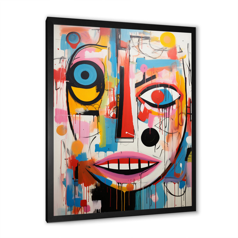 Urmee Pop Art Modern Robot II sur impression sur toile, Cadre photo noir, H 20 po x l 12 po x P 1 po