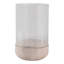 Porte-bougie ouragan moderne en verre rond avec base en marbre pour décoration de table-418466549