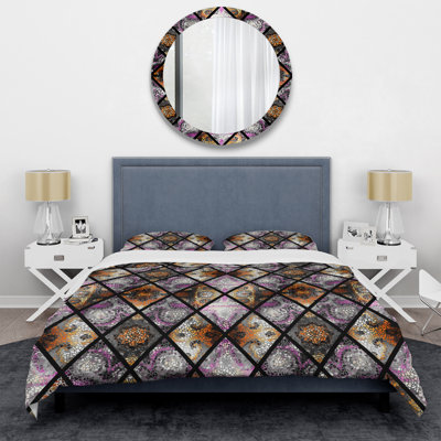 Bless international Purple Mosaic Patchwork Duvet Cover Set | Wayfair