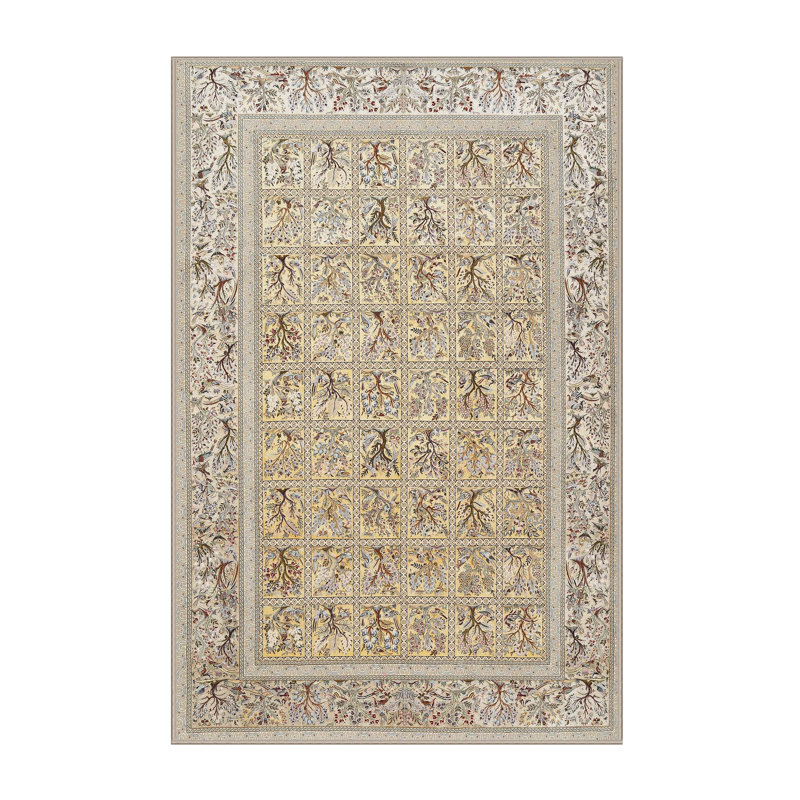 Tapis traditionnel beige / brun / bleu Goheen, Rectangle 2 pi x 5 pi