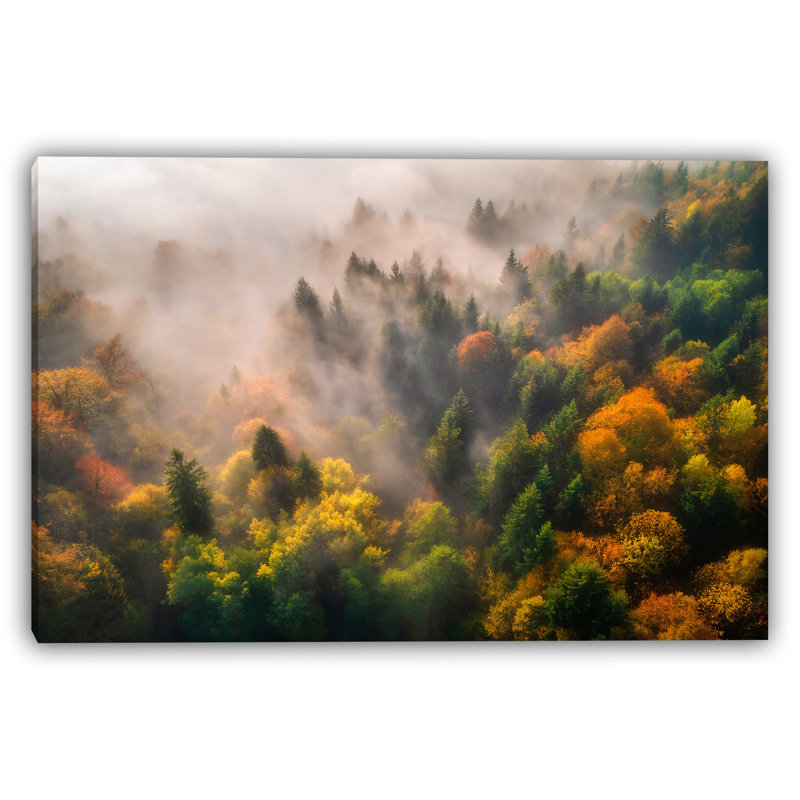 Automne brume - art enchanteur sur bois, H 30 po x l 40 po