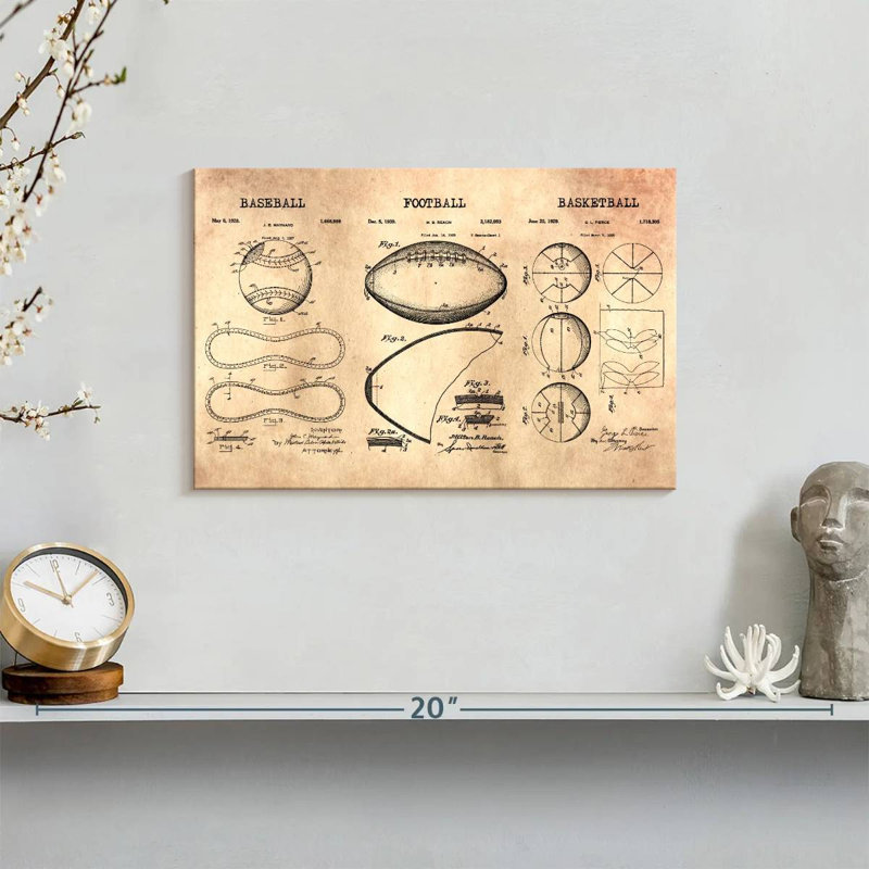«Team Sports Sports Balls Compilation», impression sur toile, H 8 po x l 12 po x P 1 po