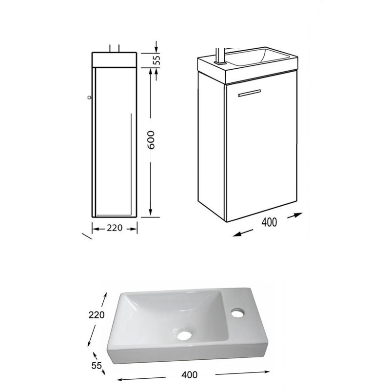 Anner 4000mm Bathroom Vanity with Integrated Ceramic Basin, Light Oak