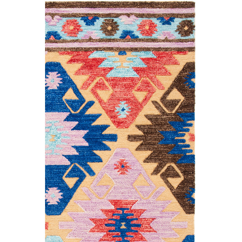 Aidaly Hand Tufted Wool Southwestern Rug, Rectangle 8' x 10'