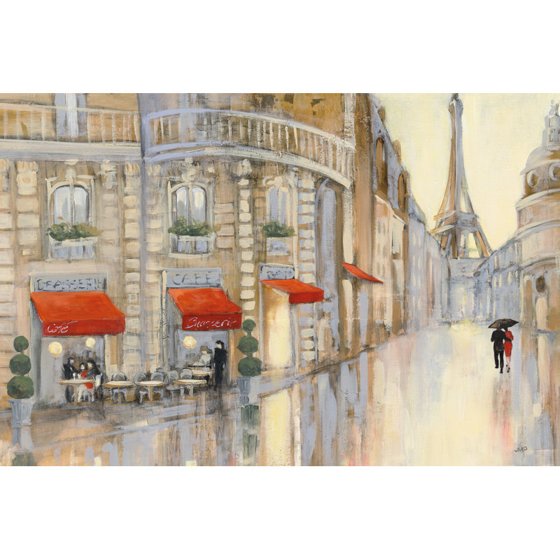 Touring Paris Couple by Julia Purinton - Wrapped Canvas Painting, 81cm H x 122cm W x 3.8cm D