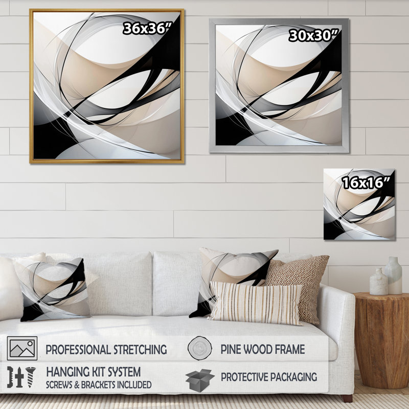 Minimal Geometric Rift I - Abstract Minimalisme, reproduction sur toile, H 16 po x l 16 po, Toile tendue, Ne s’applique pas