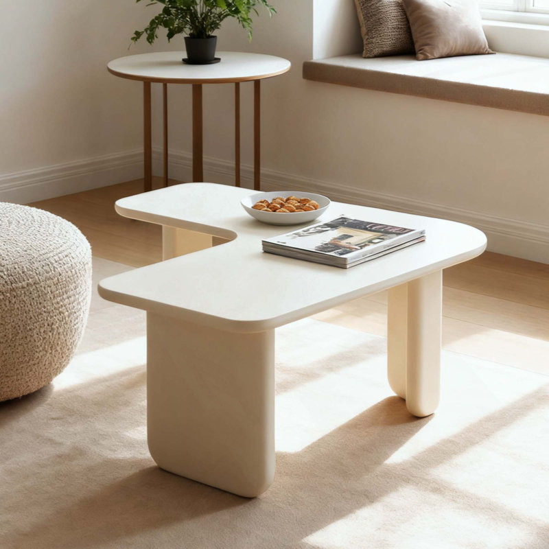 Table basse L-Shape Modern, Blanc