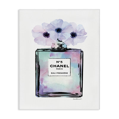'Purple Flower Perfume Glam Fashion Design' by Amanda Greenwood - Graphic Art Print