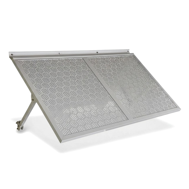Auvent en métal Haze 4,6 - blanc, extérieur en aluminium léger avec finition thermolaquée contemporaine, charnière continue, solin intégré, attaches en acier inoxydable, pré-conçu pour