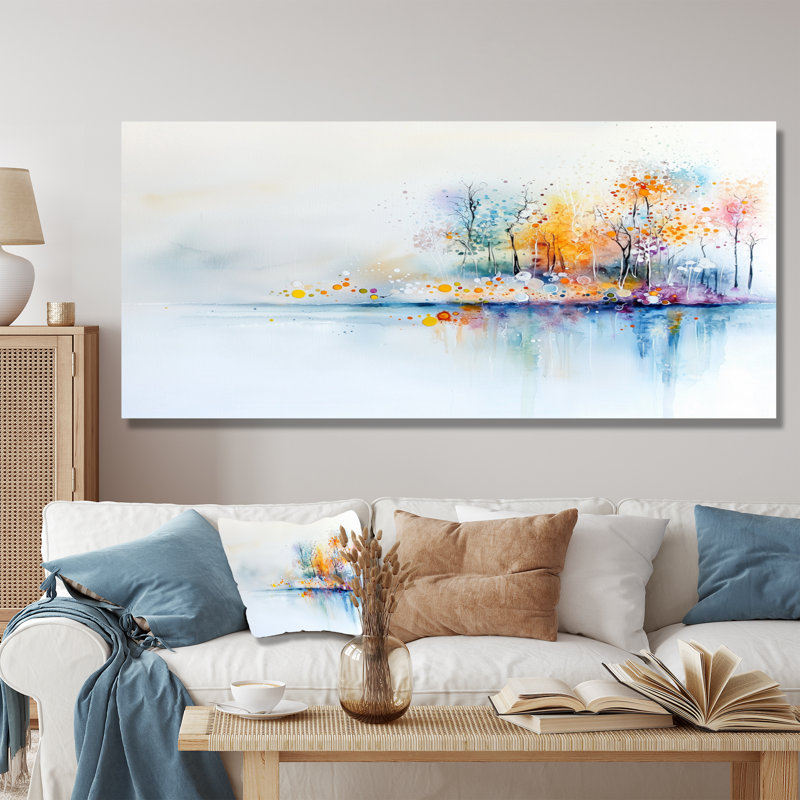 «Lake Eernal Balance In Autumn I», impression d'art mural en métal paysage, H 28 po x l 60 po x P 0,84 po