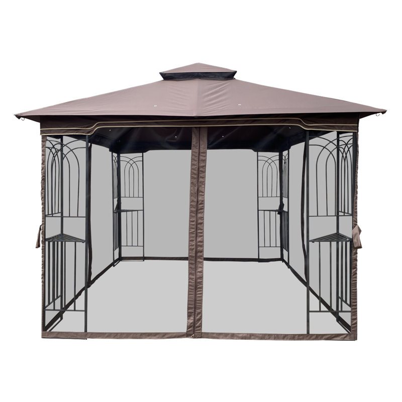 Outdoor Metal Patio Gazebo, Brown