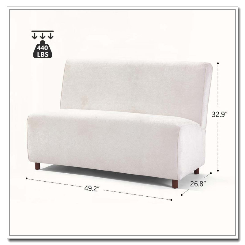 Causeuse beige en tissu Boucle