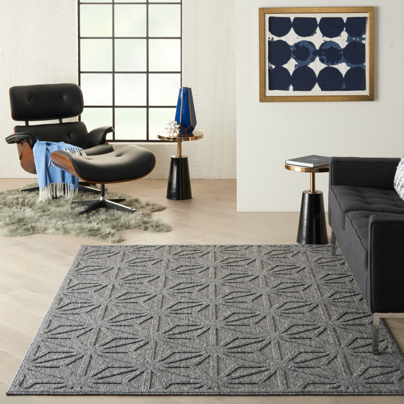 Allesandra Geometric Indoor / Outdoor Rug, Rectangle 6' x 9'