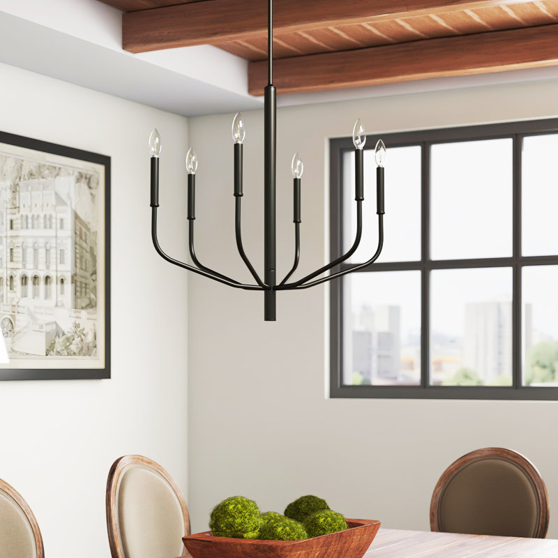 Lambert 6 - Light Dimmable Chandelier, Matte Black
