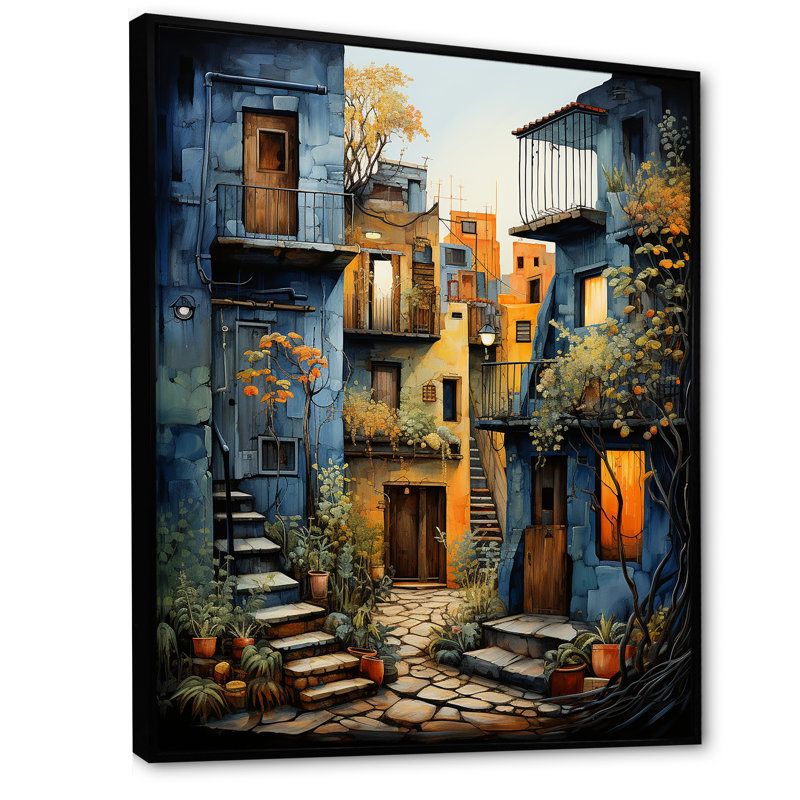 Art mexicain, paysage, odyssée d'Oaxaca I - art mural mexicain, H 32 po x l 16 po x P 1 po, Cadre flottant noir