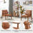 Asmat 24.5" W Mid-Century Modern Faux Leather Armchair with Solid Wood Legs-465920548