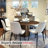 Solid Walnut Wood Round Pedestal Dining Table-2022855750