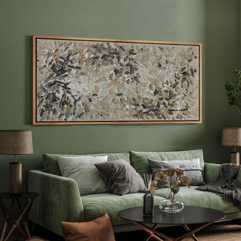 Faux texture de coup de peinture brune, œuvre d'art rustique neutre moderne, photos de décoration murale très grande abstraite, impression numérique sur toile giclée sur toile