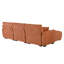 Canapé modulaire de 110 po, forme de L avec siège très grand, conception en ligne, repose-pieds mobile, mousse haute densité, combinaison libre, structure en métal et en bois robuste, tissu bouclé