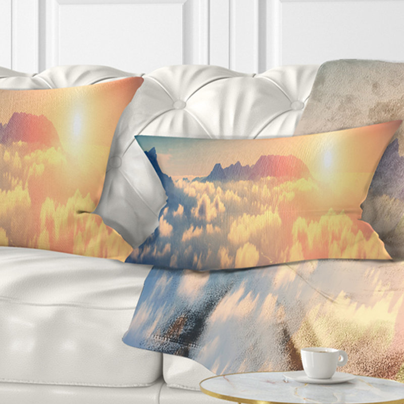 Ciel au-dessus de nuages flottants - coussin à imprimé paysage