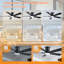 Ventilateur de plafond encastré noir mat moderne 46 po avec DEL intégrées, télécommande et 5 pales deux tons-492049061-492049059