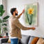 Golden Daffodil Botanical - Wrapped Canvas-474927230-474927229