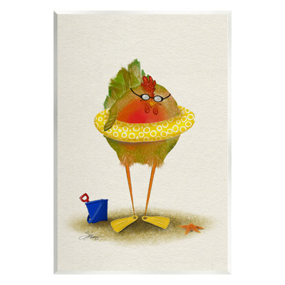 "Fun" lunatique, oiseau, plage, tube, toile flottante, par Shanda Louis