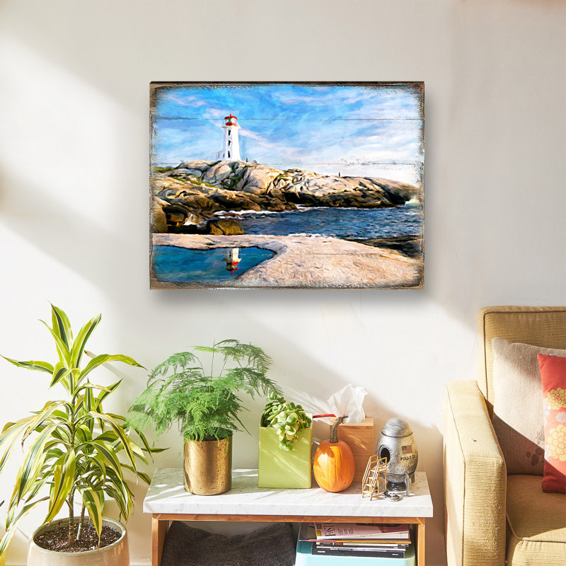 Bloc de bois de la baie de phare Aditya, H 12 po x l 18 po x P 1 po