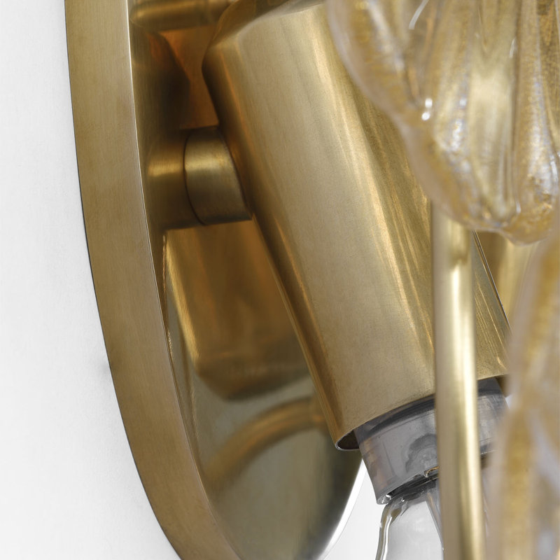 Julie Neill Gianna 21" Layered Sconce with Clear Glass, Hand-Rubbed Antique Brass, Gold