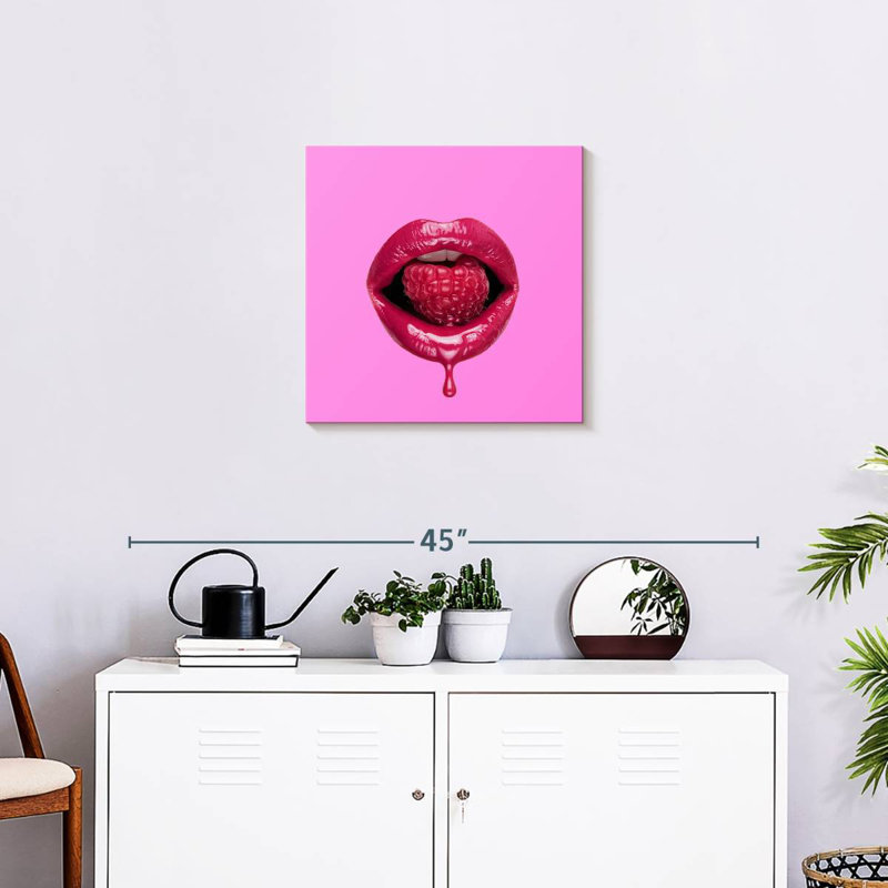 Raspberry Lips, 20" H x 20" W