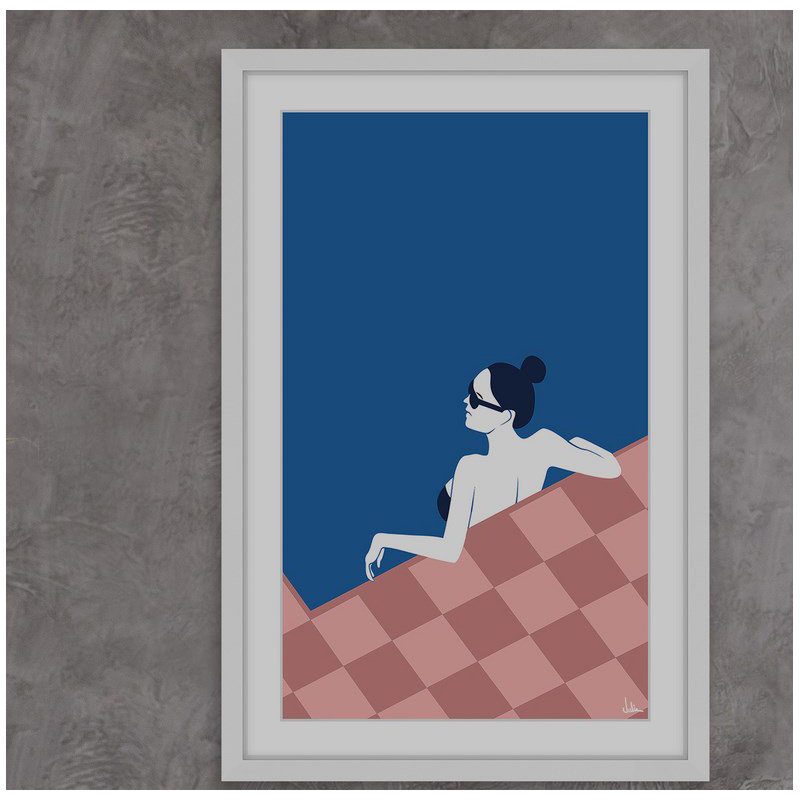 « so private », reproduction d’impression encadrée, H 45 po x l 30 po