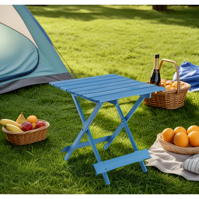 Table pliante carrée, conception portable peu encombrante, Naturel