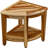Ripley 22" Compact Teak Wide Corner Shower Outdoor Bench With Shelf In Natural Finish