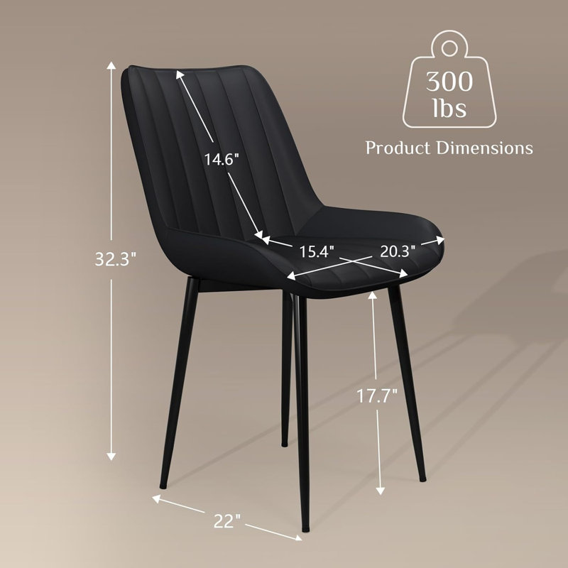 Dining Chairs Modern High Back Upholstered Dining Room Chairs With Thick Cushions, Wide Padded Seat, Metal Legs For Kitchen, Living Room