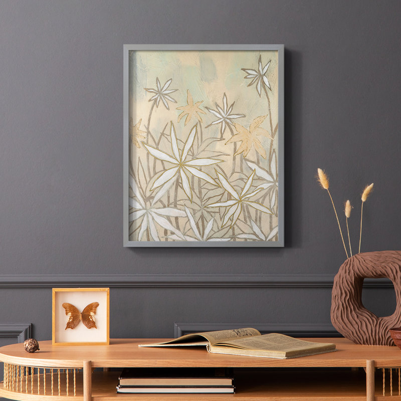«Starburst Bloom II», reproduction encadrée en bois massif, Gris, H 10 po x l 8 po