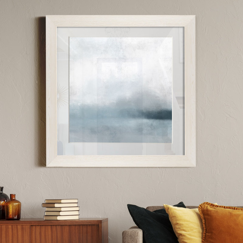 « Quiet Fog I », impression sur papier, H 35,5 po x l 35,5 po x P 1,5 po, Cadre blanc